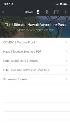 AXUS travel app document section